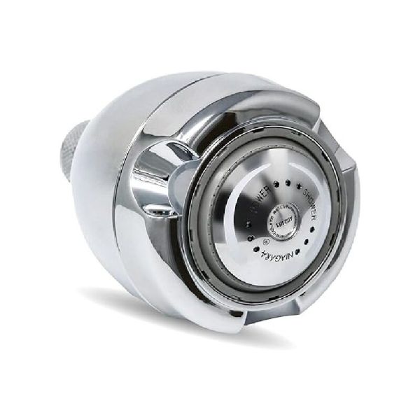Niagara 1.5 GPM Earth Massage Chrome Showerhead featuring a sleek chrome finish and a high-efficiency water-saving design.