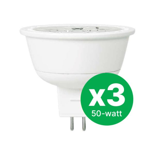 TCP Floodlight MR16 Dimmable 50W Warm White LED 3-Pack