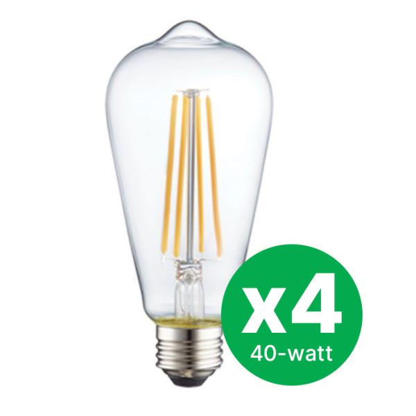 TCP Filament Vintage ST19 Dimmable 40W Warm White LED 4-Pack